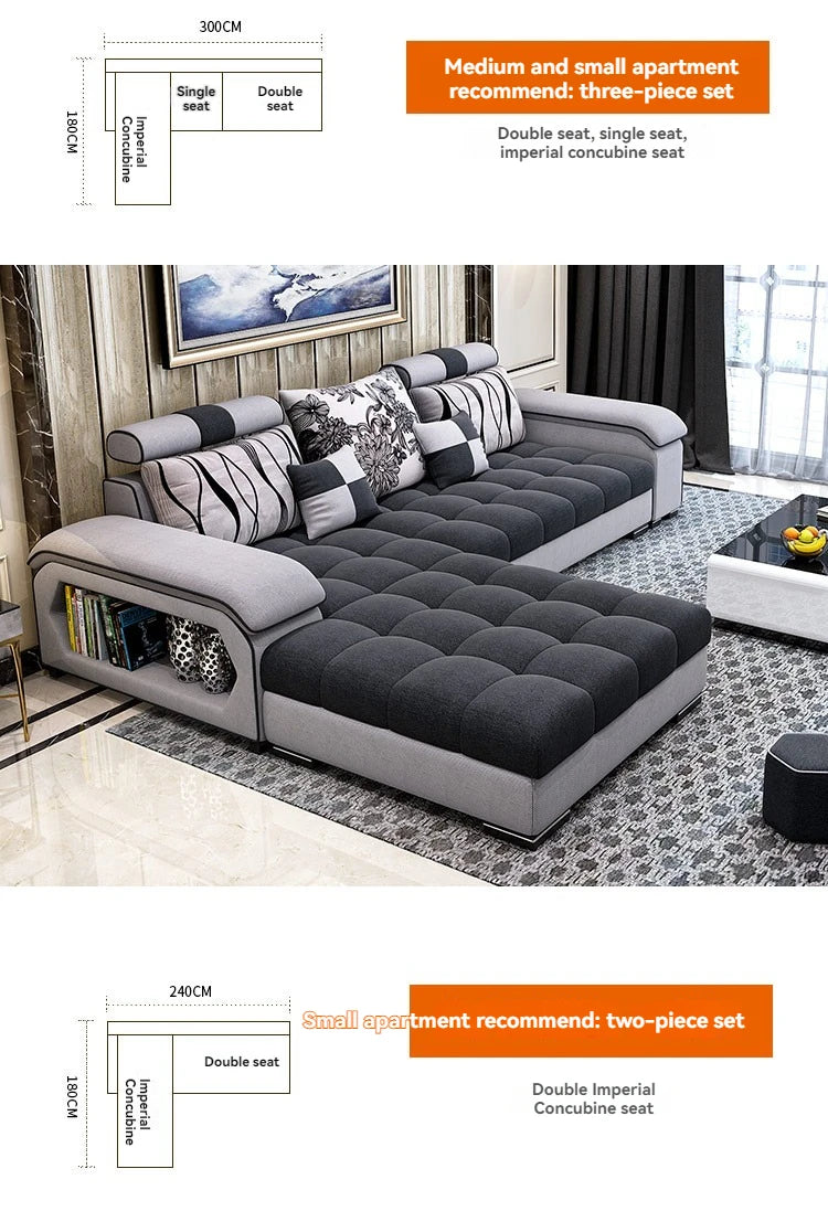 Sectional Couches for Living Room with Smart Bluetooth Speaker Charging Sectional Sofa Set with Chaise L-Shape Sectional Couch
