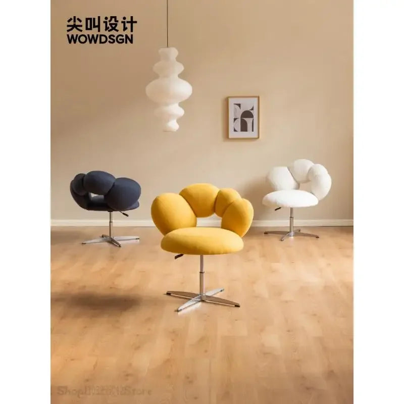 Design creative leisure chair Modern study leisure sofa chair Bedroom lift rotating dressing and makeup chair