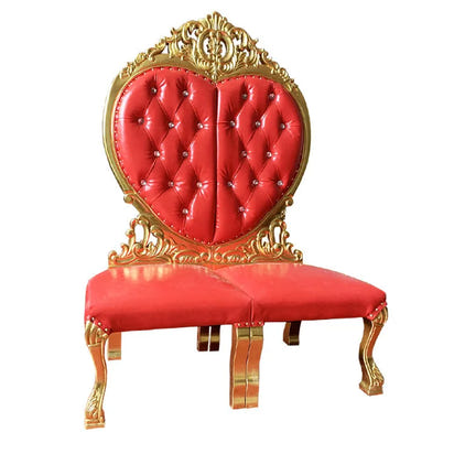 Gold Upholstered Classic Chaise Lounge Loveseat Comfortable Royal Throne Sofa  Wedding Chair Stainless Steel Chair Party ソファ