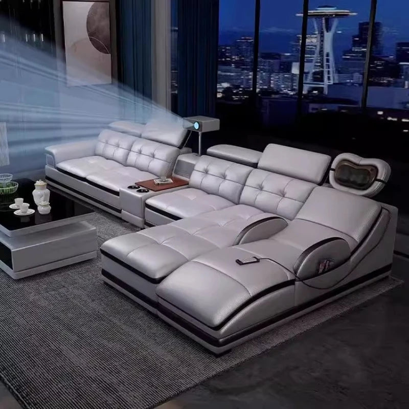 Modern Minimalist Sofa Electric Massage Chiar Floor Multifunctional Corner Sofa Lounges Relaxing Living Room Couch Furniture