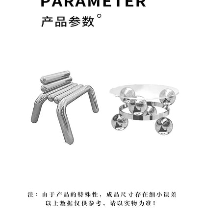 CZ Vintage Stainless Steel Irregular Single Chair Home Backrest Minimalist Industrial Style Restaurant Leisure Dining Chair