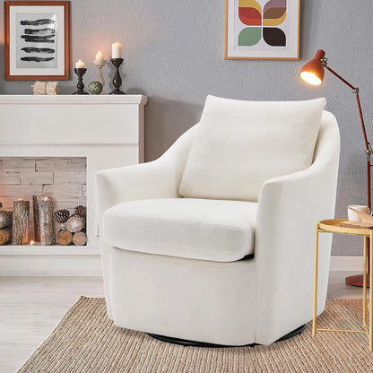 Swivel Accent Chair, Living Room Chair Upholstered 360° Swivel Chair Modern Reading Armchair for Bedroom/Office/Nursery,