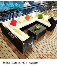 Terrace Modern Garden Sofas Outdoor Combination Courtyard Nordic Garden Sofas Waterproof Pe Rattan Furniture Sofá Jardín MHHYSF