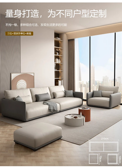 Designer Simple Soft Couches Living Room Comfortable Wood Luxury Modern Sofa Puffs Nordic Home Couch Wohnzimmer Home Furniture