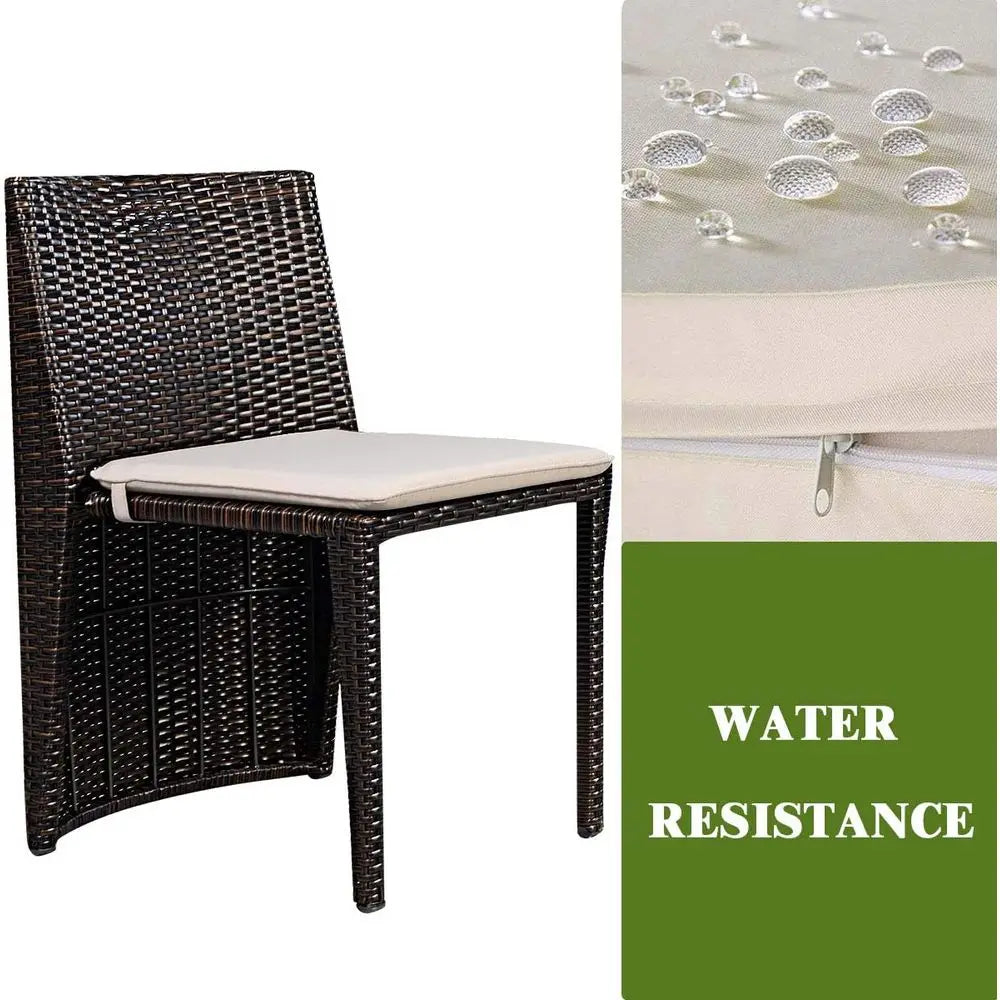 Cushioned Outdoor Wicker Patio Set Garden Sofa Seat No Assembly