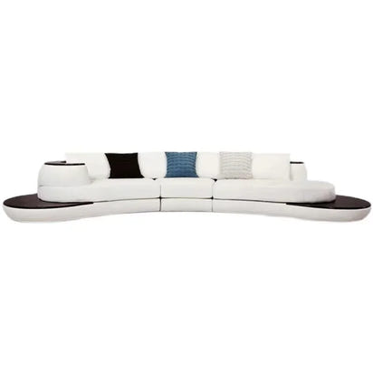 Italian Designer Minimalist Corner L-shaped Leather Sofa Villa Living Room High-end Customized Sofa Set