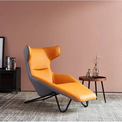 Comfortable European Style Modern Hotel Living Room Furniture Wing Back Pink Leather Single Recliner Sofa Chair