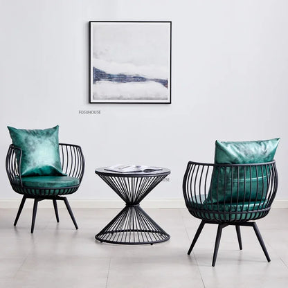 Living Room Furniture Bedroom Light Luxury Minimalist Single Sofa Chair Lounge Chair Nordic Wrought Iron Living Room Chairs