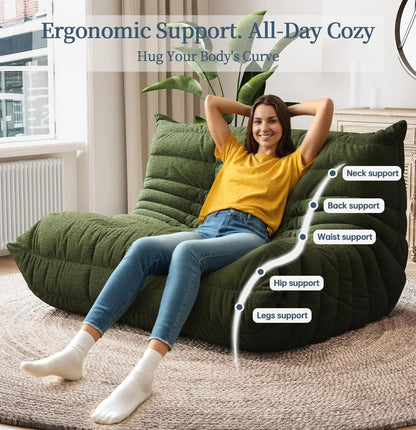 Bean Bag Chairs for Adults, Giant Bean Bag Chair Sofa with Memory Foam, Comfy Beanbag Loveseat Lazy Sofa for Living, Customized