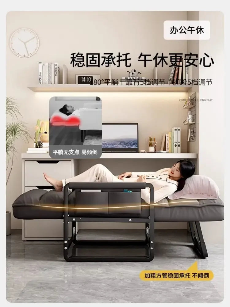 Foldable Recliner Armchair Living Room Chair Nap Lounge Chair Office Sofa Chair Comfortable Ergonomic Adjustable Furniture