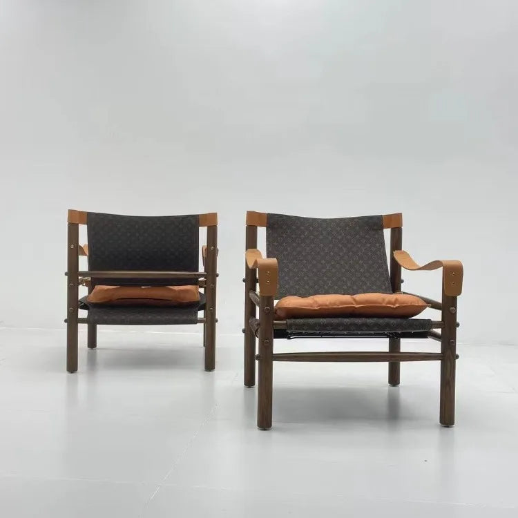 Nordic Living Room Chairs Solid Wood Armchair with Backrest Portable Relaxing Lounge Chair Luxury Sofa Chair Home Furniture