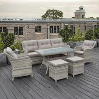 Luxury Outdoor Garden Sofa Set Modern Design Rattan Backrest Patio Furniture for Hotels&Villa Hall&Apartment Enhanced Comfort