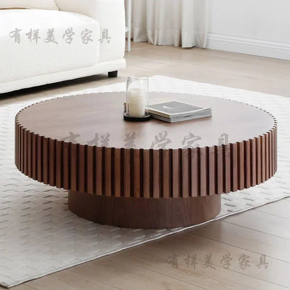 Small Apartment Living Room Solid Wood Coffee Table Gear Round Coffee Table Nordic Original Designer Bed And Breakfast