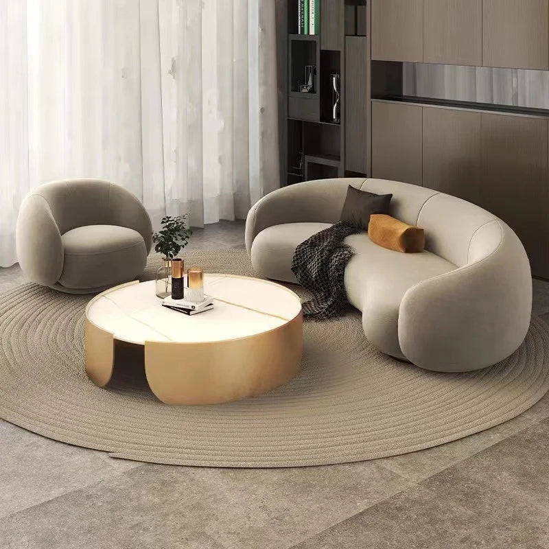Customizable Luxurious and special-shaped creative curved sofa small apartment simple beauty double
