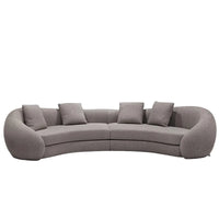 Simple cream living room sofa special-shaped semi-circular moon cashmere fabric sponge filling set