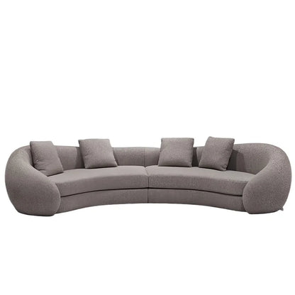 Simple cream living room sofa special-shaped semi-circular moon cashmere fabric sponge filling set