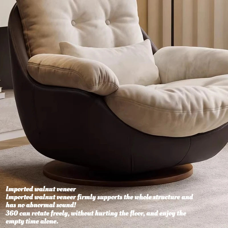 Swivel Cross Legged Chair Accent Armchair For Living Room Lounge Comfy Floor Chair Nordic Chaise Wabi Sabi Lazy Sofa
