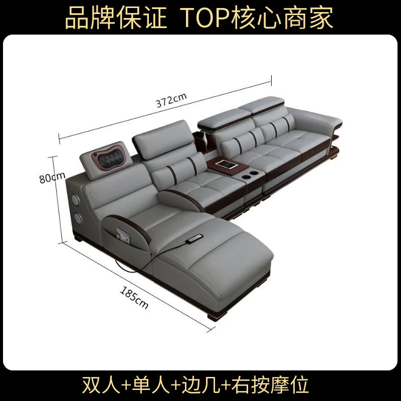 Multifunction Apartment Sofas Recliner Luxury Massage Comfortable Sofas Leather Electric Canape Salon De Luxe Home Furniture