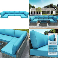 weather-resistant cushions for wicker sectional patio furniture sets