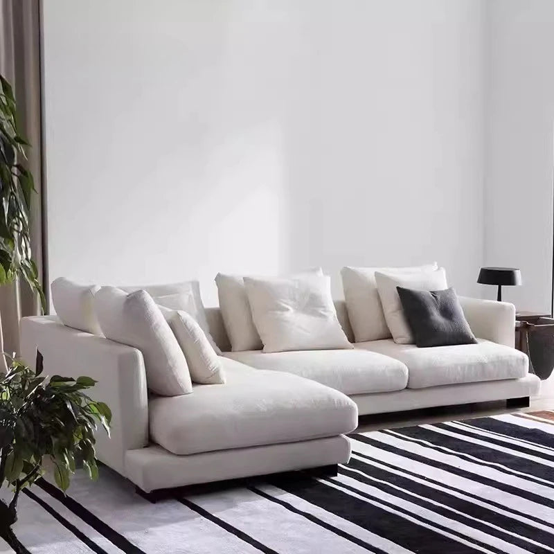 Minimalist fabric sofa tatami wabi-sabi wind combination technology cloth living room princess corner L-shaped combination sofa
