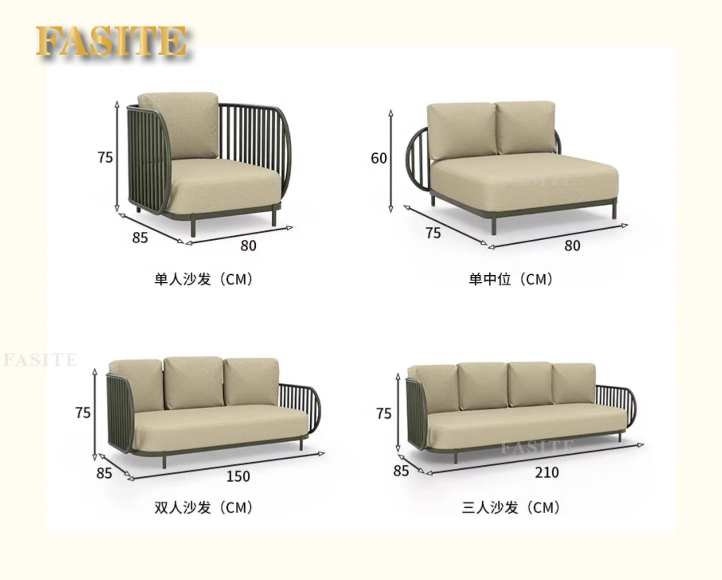 Outdoor sofa combination outdoor courtyard open-air villa living room hotel famous club rattan sofa