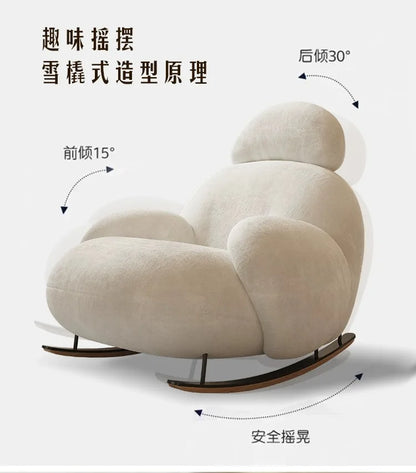 elegant creativity armchair Luxury Design modern comfortable Adult rocking chair balcony fashion mecedora adulto home furniture