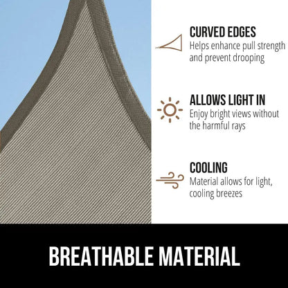 Heavy Duty Sun Shade Canopy with UV Protection,Curved Edges Blocks Sunlight for Outdoor Patio Lawn Garden 12x12 FT