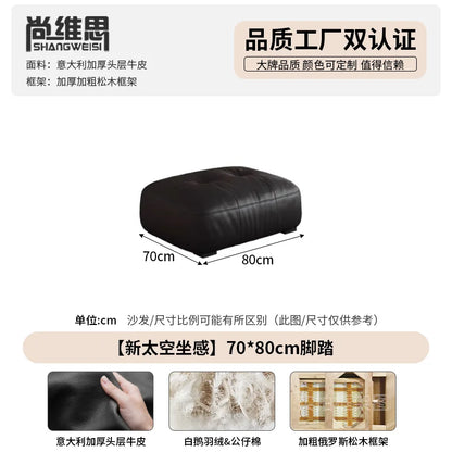 Leather sofa, Italian retro style small apartment, antique style sofa