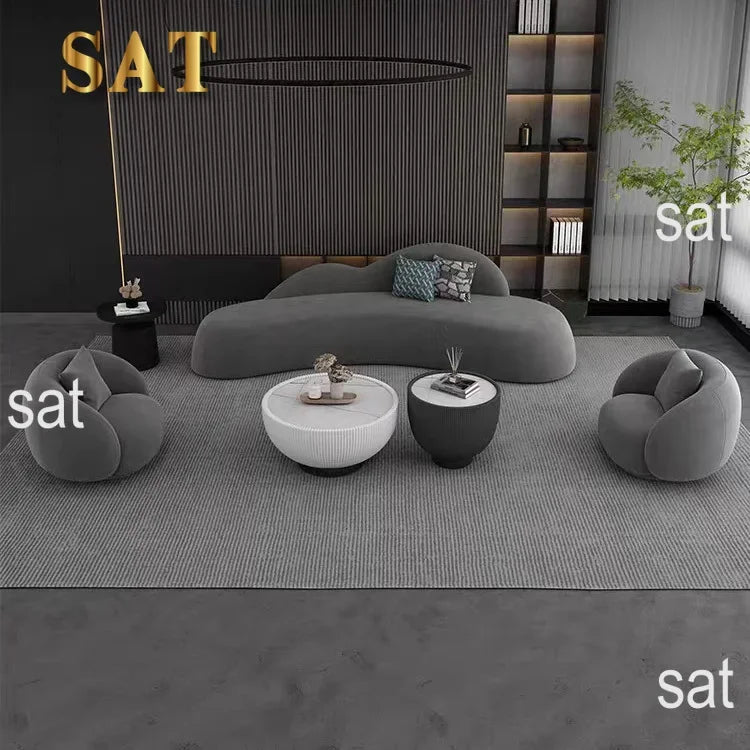m Living Room Italy Sofa Set Customize Lambwool Leather Fabric Modular Sofa Set Modern Modern Leather Lounge Curved Sofa l