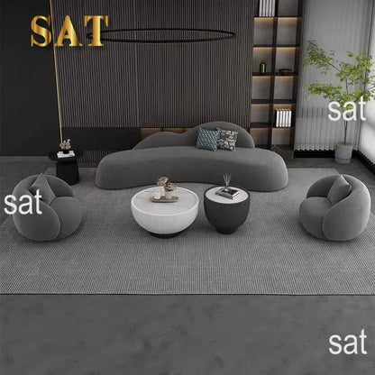 m Living Room Italy Sofa Set Customize Lambwool Leather Fabric Modular Sofa Set Modern Modern Leather Lounge Curved Sofa l