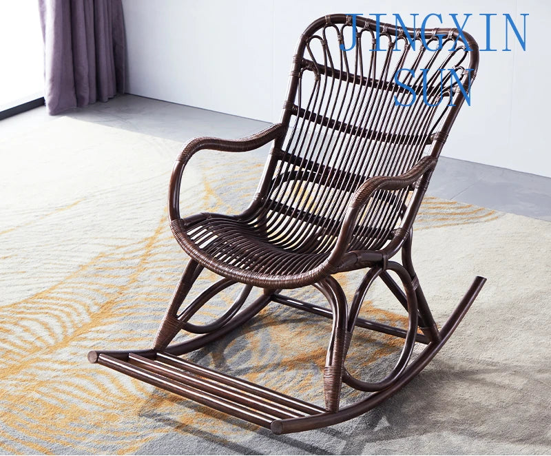 Modern Rattan Swing Chair Multi-Scene Recliner Living Room Balcony Lazy Sofa Vacation Rental Portable Leisure Seat