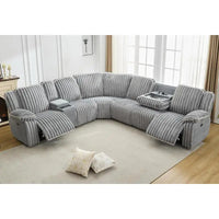Grey Power Reclining Sectional Sofa Couch - Ultimate Comfort and Style for Your Living Room
