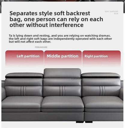 Luxury Leather Living Room Sofas Italian Home Sofa Bed Recliner Modern Designer Ergonomic Back Sofa Living Room Furniture