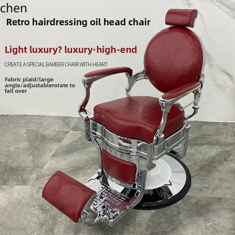 HT hairdressing special large chair barber shop hair cutting retro chair