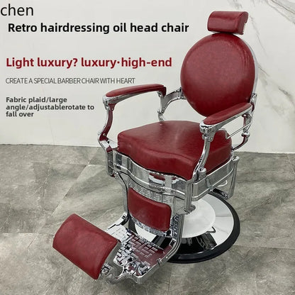 HT hairdressing special large chair barber shop hair cutting retro chair