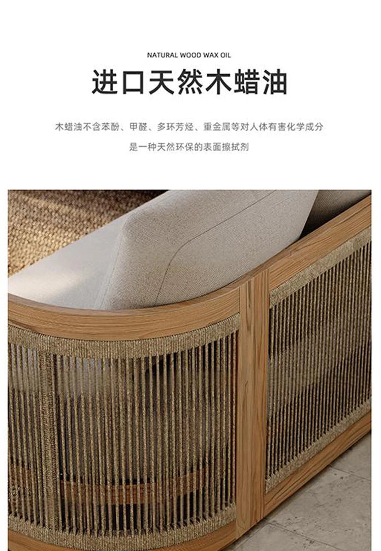 Reception Outdoor Garden Sofas Living Room Simple Backrest Modern Garden Sofas Homestay Wood Furniture Sofá Jardín MHHYSF
