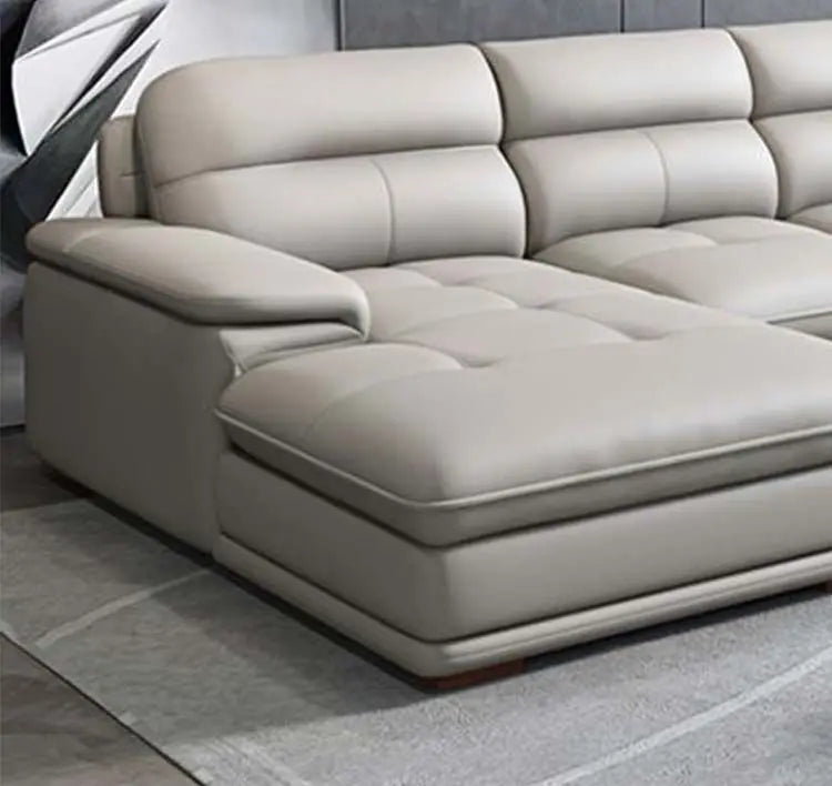 Italian leather sofa modern simple living room left and right concubine small apartment Nordic leather sofa combination