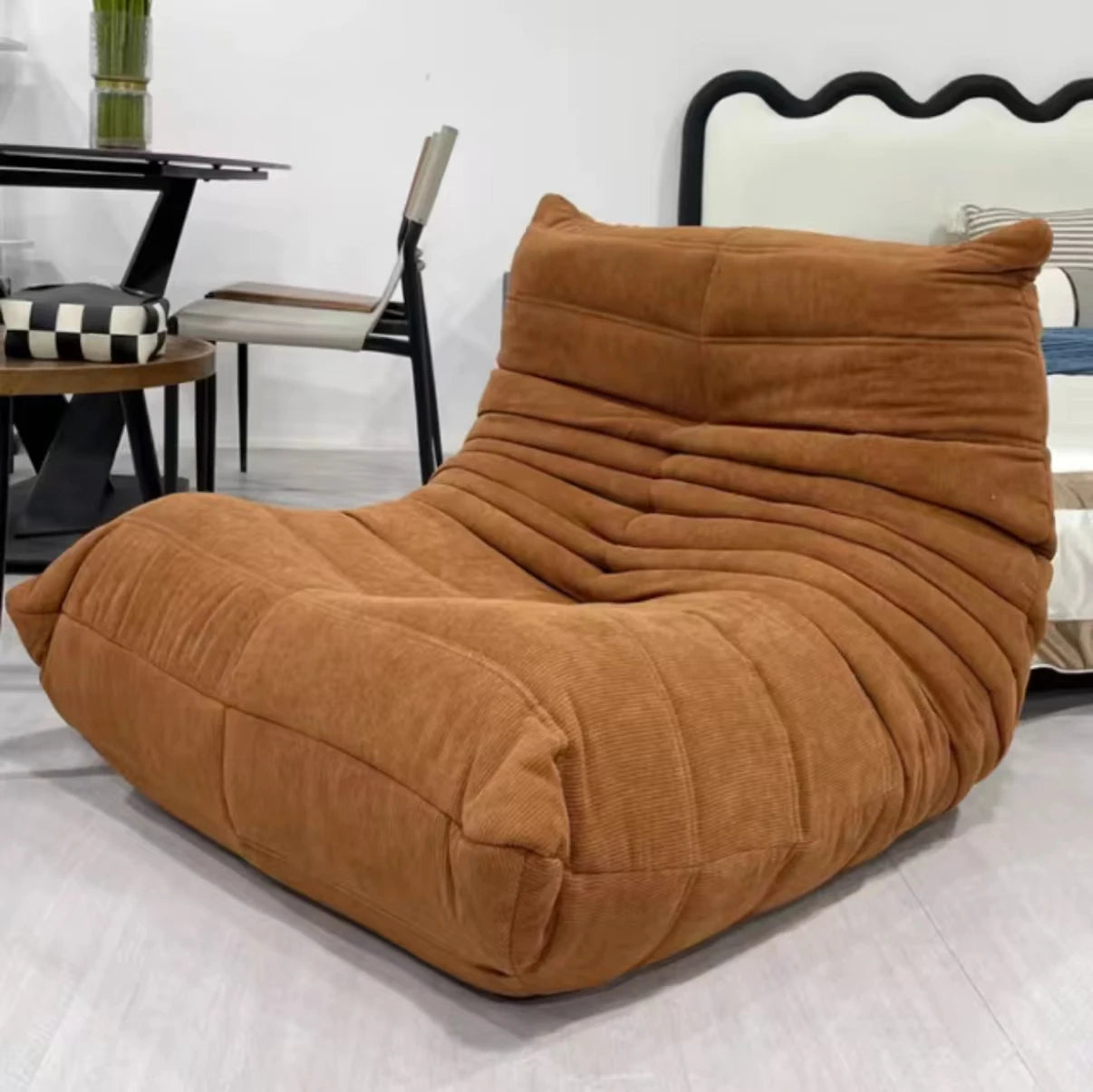 Lazy sofa, togo caterpillar sofa, light luxury, simple Internet celebrity creative chair, suede freehand space recliner
