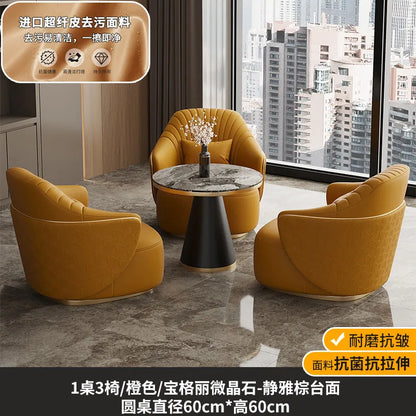 Modern light luxury single sofa chair home balcony negotiation reception table and chair combination designer office area leisur