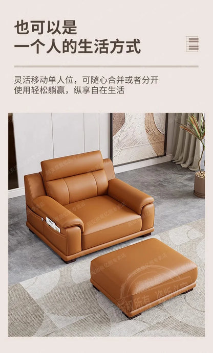New European-style simple leather sofa wedding room new house light luxury small apartment high-end leather sofa straight row