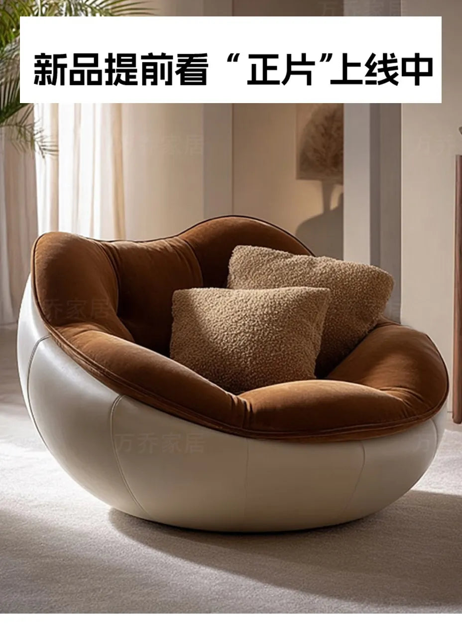 Italian minimalist rotating fabric sofa single chair modern minimalist household lazy