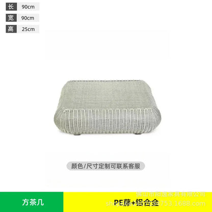 Outdoor rattan sofa courtyard waterproof and sunscreen Nordic villa garden terrace leisure balcony rattan sofa