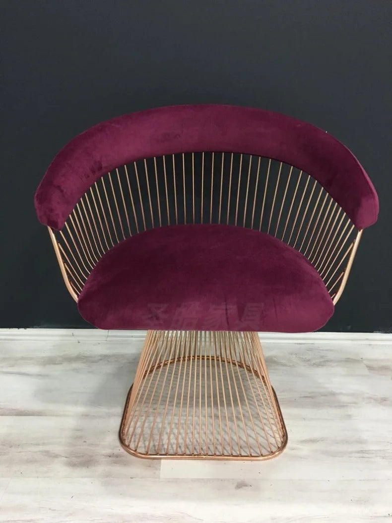 High end, stainless steel, dining chair, single sofa chair designer