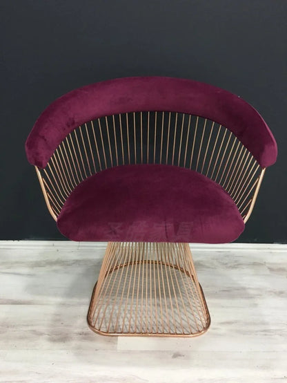 High end, stainless steel, dining chair, single sofa chair designer