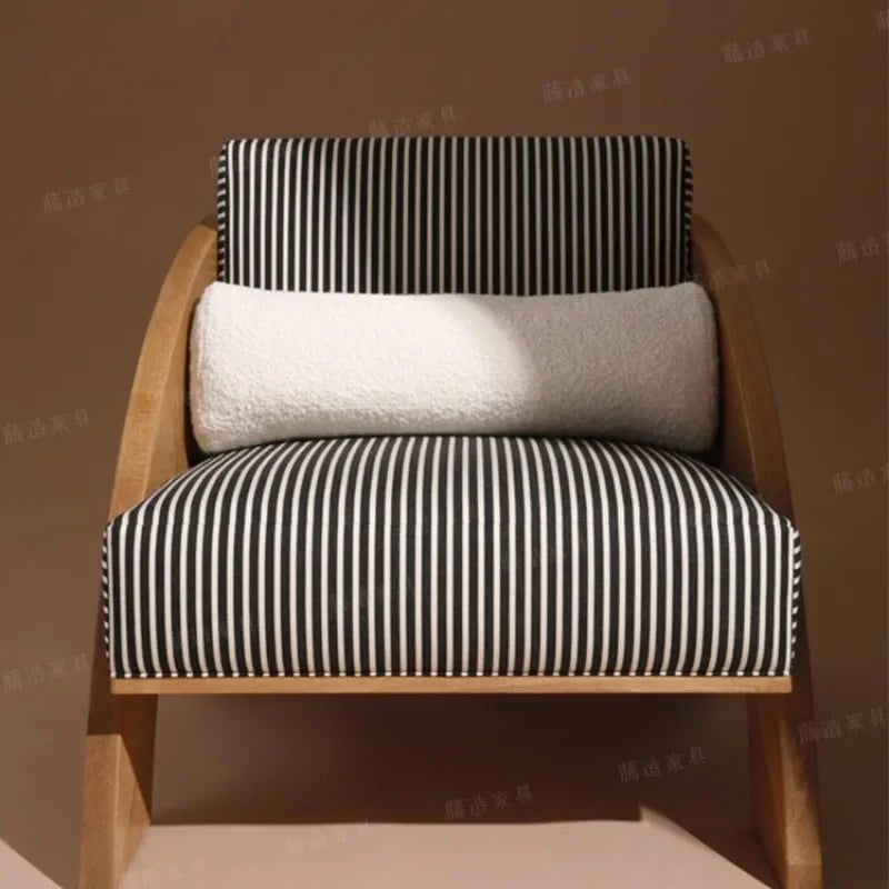 Solid wood living room sofa chair simple household balcony single chair lazy leisure chair
