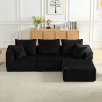 Modular Sectional Sofa, Modern Corduroy Cloud Couch with Deep Seat, Upholstered 4-Seater Sofa for Living Room