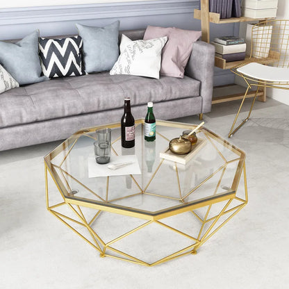 Nordic Light Luxury Tempered Glass Coffee Tables Small Apartment Sofa Side Table Simple Iron Corner Table Living Room Furniture
