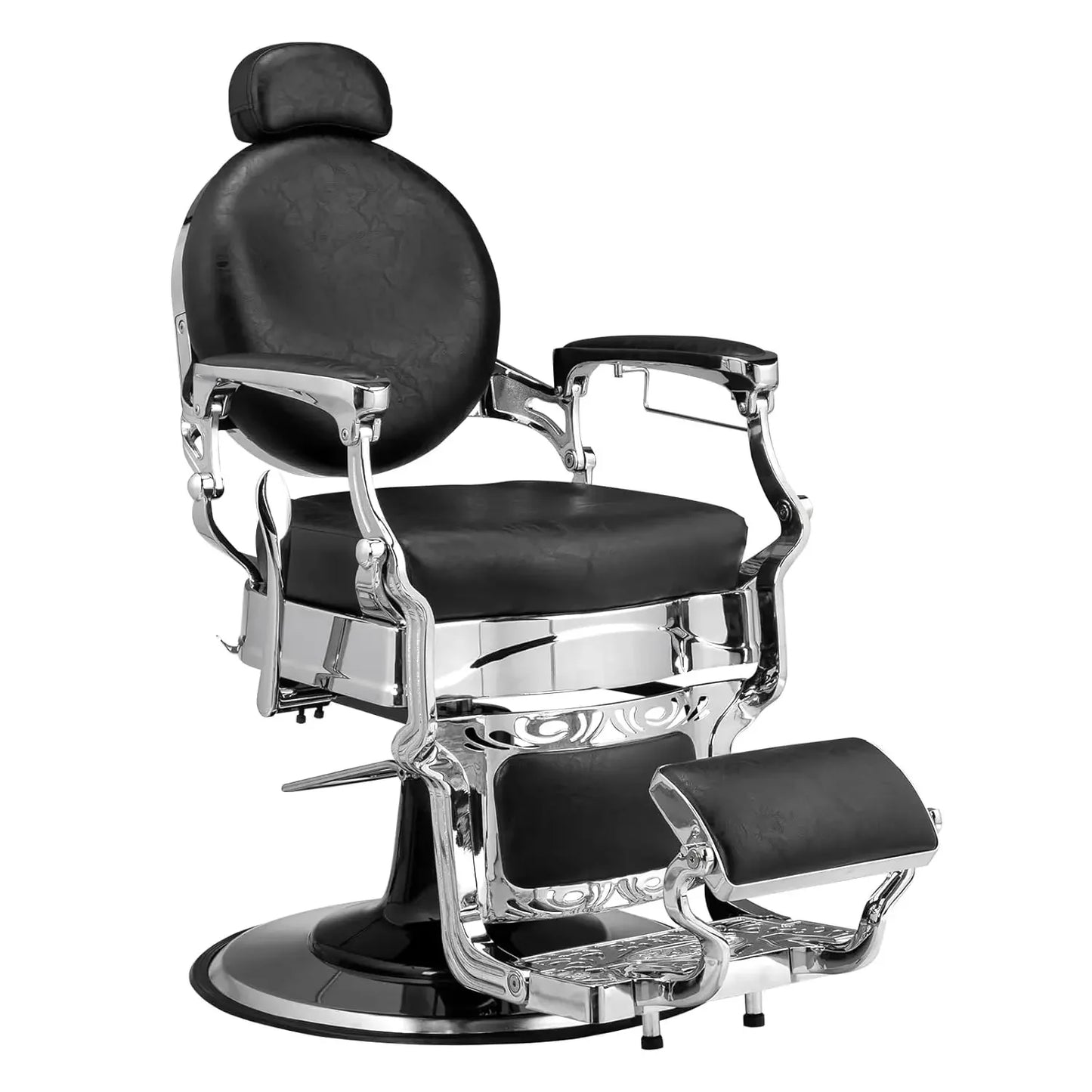 Heavy Duty Barber Chair 700lbs Capacity Vintage Recline Style Hydraulic Operation 360° Rotatable Barber Chair with Headrest