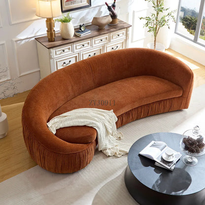 92.13 modern design curved sofa living room sofa, upholstered fabric 4-seat sofa