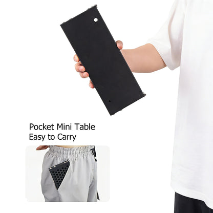Pocket Mini Table, Foldable Leg Design Aluminum Lightweight Portable Table for Cookware, Camping, Hiking, Fishing